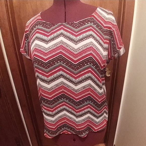 Chevron Pattern Pink Republic Blouse - Picture 6 of 7